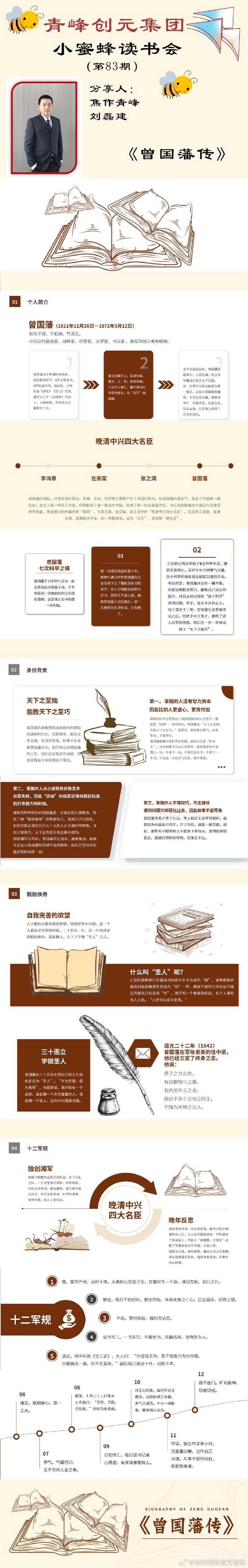 青峰創(chuàng)元集團(tuán)“小蜜蜂”讀書會第83期活動(dòng)報(bào)道：《曾國藩傳》---劉磊建